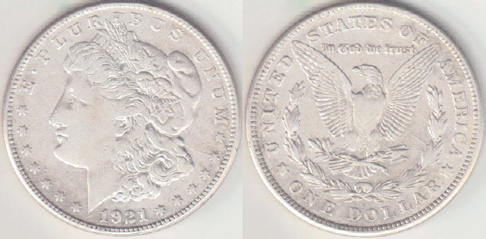 1921 S USA silver $1 (Morgan) A001350